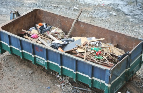 Site clearance process in Neasden with machinery