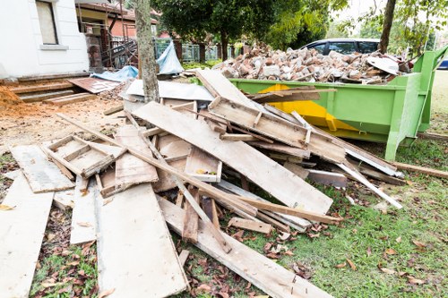 Construction site generating waste in Neasden