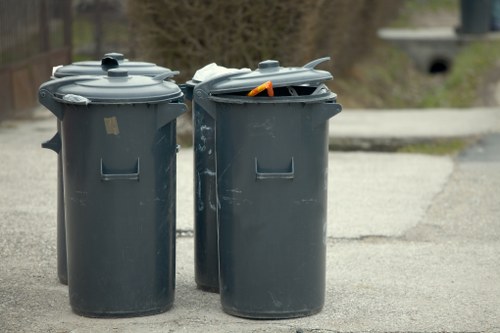 Various types of construction waste materials