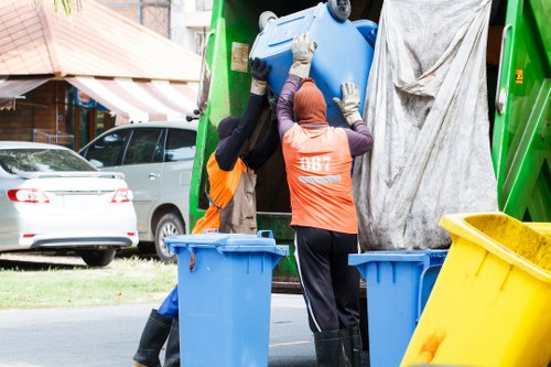 Construction debris being removed by a muck away service